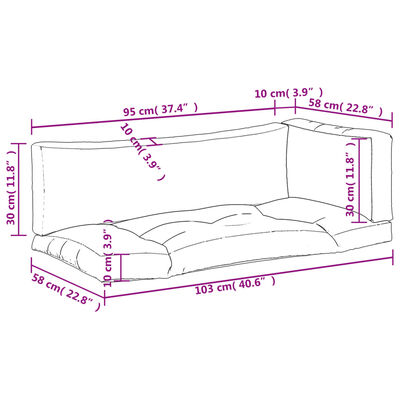 vidaXL Palettenkissen 3 Stk. Mehrfarbig Oxford-Gewebe