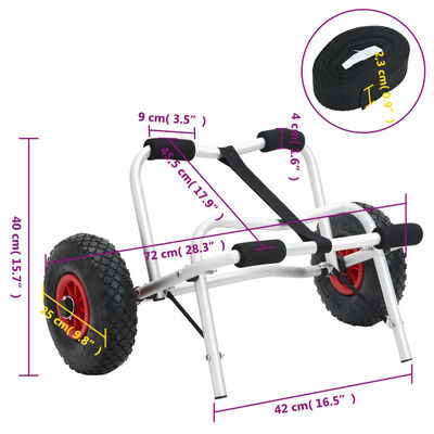 vidaXL Kajak-Trolley Klappbar 45 kg Aluminium