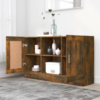 vidaXL Sideboard Räuchereiche 120x30,5x70 cm Holzwerkstoff