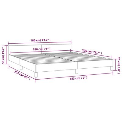 vidaXL Bettgestell mit Kopfteil Dunkelgrau 180x200 cm Samt