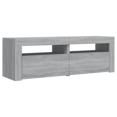 vidaXL TV-Schrank mit LED-Leuchten Grau Sonoma 120x35x40 cm