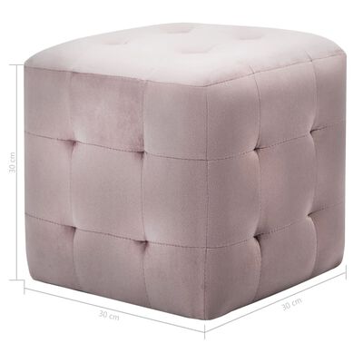 vidaXL Nachttische 2 Stk. Rosa 30x30x30 cm Samtstoff