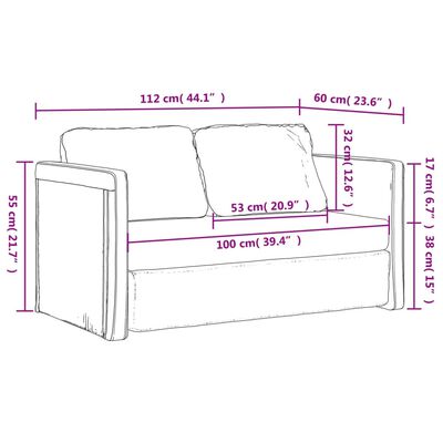 vidaXL Bodensofa mit Schlaffunktion Dunkelgrau 112x174x55 cm Stoff