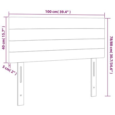 vidaXL LED Kopfteil Dunkelbraun 100x5x78/88 cm Stoff