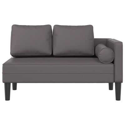 vidaXL Chaiselongue mit Kissen Grau Kunstleder