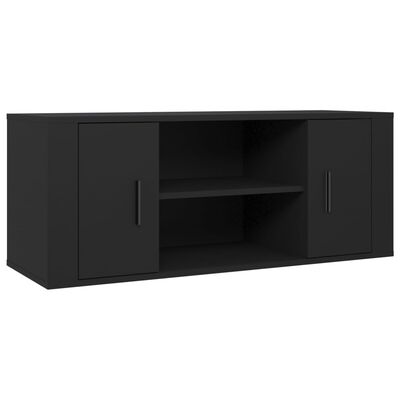 vidaXL TV-Schrank Schwarz 100x35x40 cm Holzwerkstoff