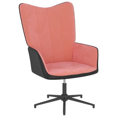 vidaXL Relaxsessel mit Hocker Rosa Samt und PVC