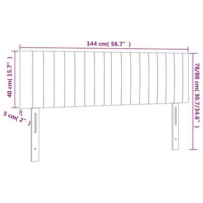 vidaXL Kopfteile 2 Stk. Dunkelgrau 72x5x78/88 cm Samt