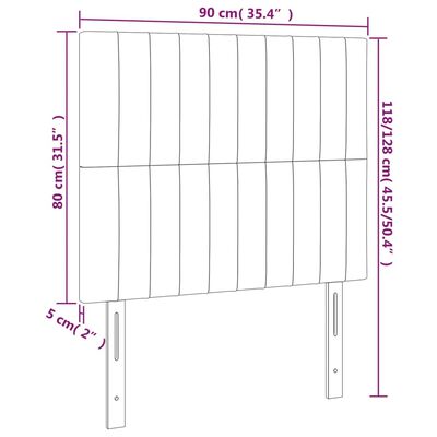 vidaXL Kopfteile 2 Stk. Dunkelbraun 90x5x78/88 cm Stoff