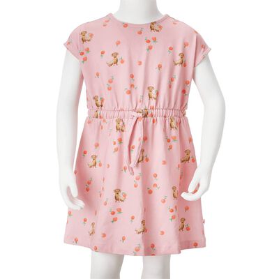 Kinderkleid mit Taillenband Hellorange 116