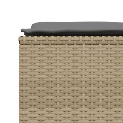 vidaXL Gartenhocker mit Kissen 4 Stk. Beige Poly Rattan