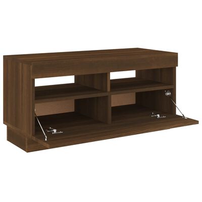 vidaXL TV-Schrank mit LED-Leuchten Braun Eichen-Optik 80x35x40 cm