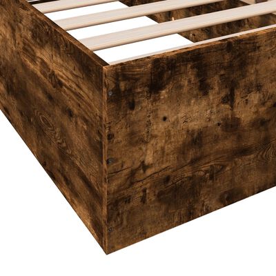 vidaXL Bettgestell ohne Matratze Räuchereiche 75x190 cm Holzwerkstoff