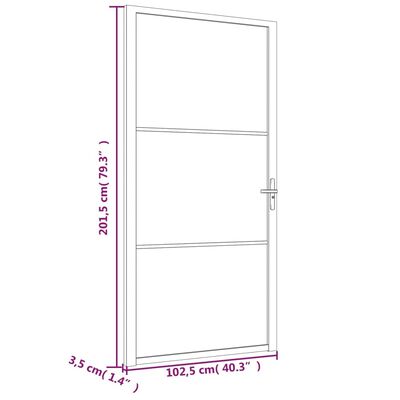 vidaXL Innentür 102,5x201,5 cm Weiß ESG-Glas und Aluminium