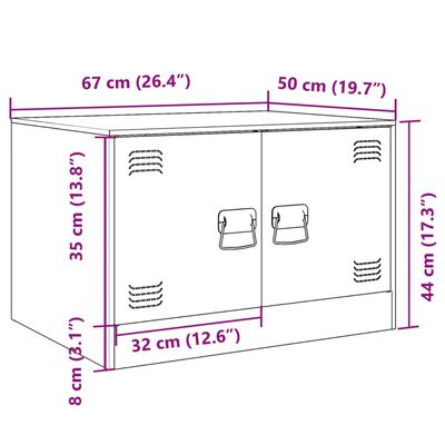 vidaXL Couchtisch Schwarz 67x50x44 cm Stahl