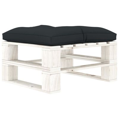 vidaXL 4-tlg. Garten-Lounge-Set Paletten mit Kissen in Anthrazit Holz