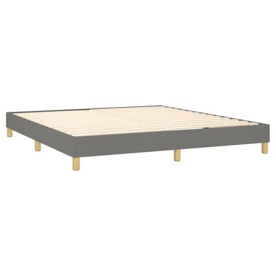 vidaXL Boxspringbett mit Matratze Dunkelgrau 180x200 cm Stoff