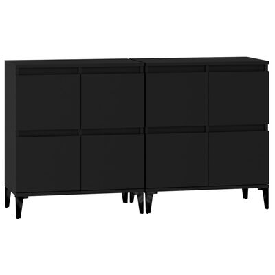 vidaXL Sideboards 2 Stk. Schwarz 60x35x70 cm Holzwerkstoff