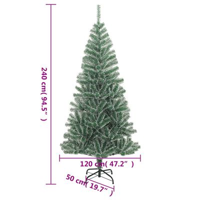 vidaXL Künstlicher Weihnachtsbaum 300 LEDs & Kugeln Beschneit 240 cm