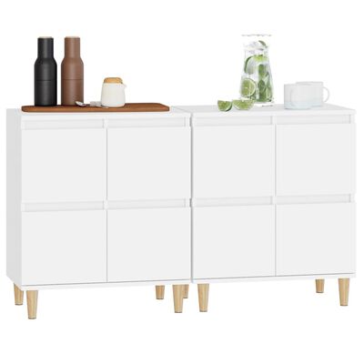 vidaXL Sideboards 2 Stk. Weiß 60x35x70 cm Holzwerkstoff