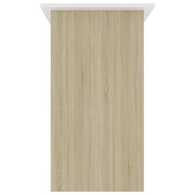 vidaXL Schreibtisch Weiß und Sonoma-Eiche 80x45x74 cm Holzwerkstoff