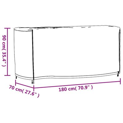 vidaXL Gartenmöbel-Abdeckung Schwarz 180x70x90 cm Wasserdicht 420D