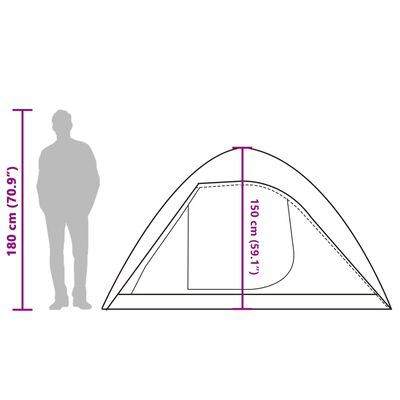 vidaXL Kuppel-Campingzelt 4 Personen Grün Wasserdicht