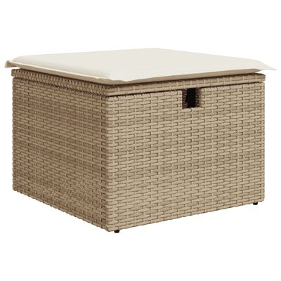 vidaXL 6-tlg. Garten-Sofagarnitur mit Kissen Beige Poly Rattan