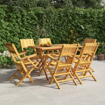 vidaXL Gartenstühle 6 Stk. Klappbar 55x61x90 cm Massivholz Teak