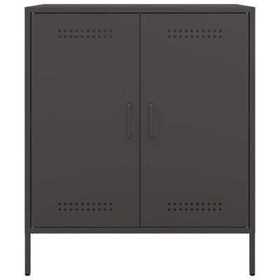 vidaXL Sideboard Schwarz 68x39x79 cm Stahl