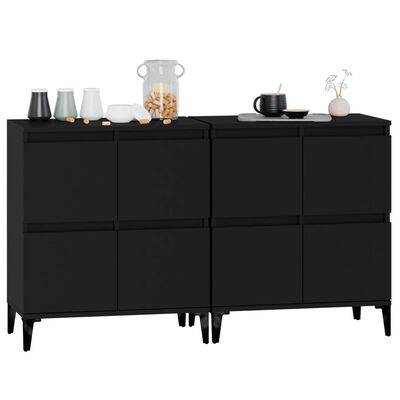 vidaXL Sideboards 2 Stk. Schwarz 60x35x70 cm Holzwerkstoff