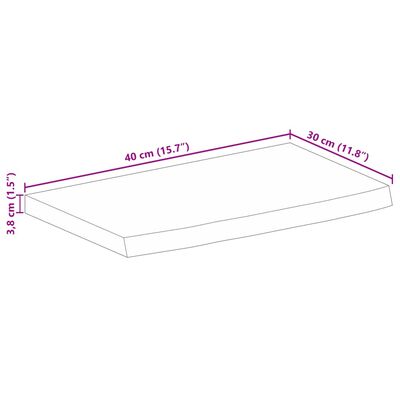 vidaXL Tischplatte mit Baumkante 40x30x3,8 cm Massivholz Mango