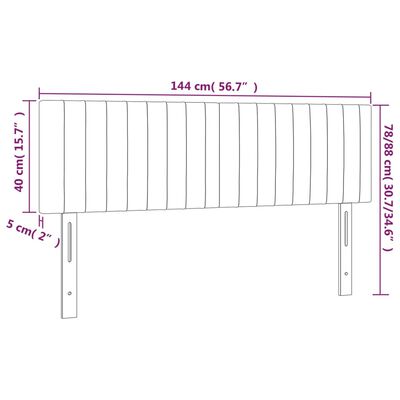 vidaXL Kopfteile 2 Stk. Blau 72x5x78/88 cm Stoff