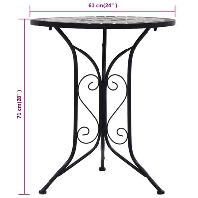 vidaXL 3-tlg. Bistro-Set Mosaik Keramik Grau