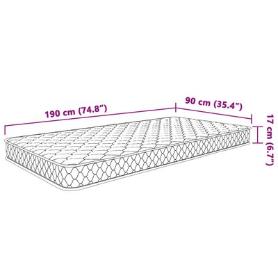 vidaXL Memory-Schaum-Matratze 90x190x17 cm Weiß