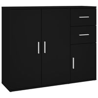 vidaXL Sideboard Schwarz 91x29,5x75 cm Holzwerkstoff