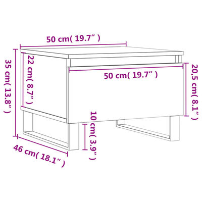 vidaXL Couchtisch Betongrau 50x46x35 cm Holzwerkstoff