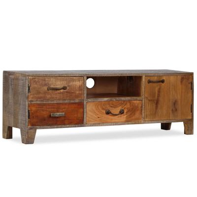 vidaXL TV-Schrank Massivholz Vintage 118x30x40 cm