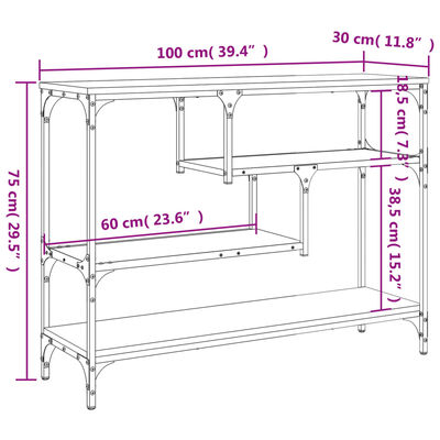 vidaXL Konsolentisch Schwarz 100x30x75 cm Holzwerkstoff