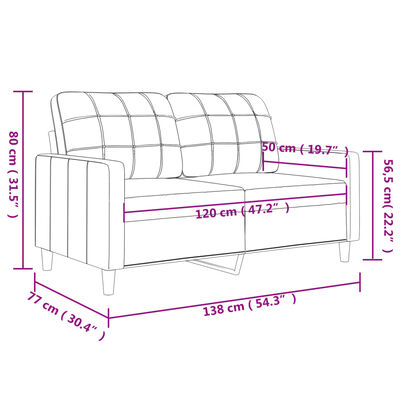 vidaXL 2-Sitzer-Sofa Hellgelb 120 cm Stoff