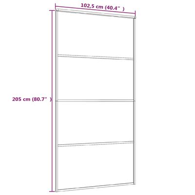 vidaXL Schiebetür ESG Glas und Aluminium 102,5x205 cm Weiß