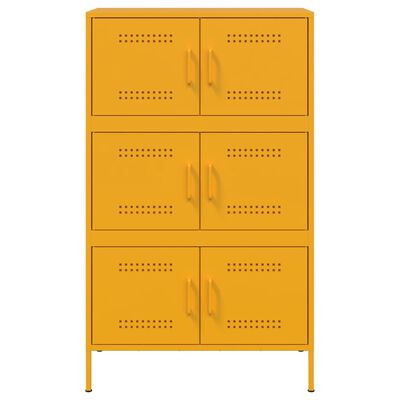 vidaXL Highboard Senfgelb 68x39x113 cm Stahl