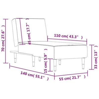 vidaXL Chaiselongue Gelb Samt