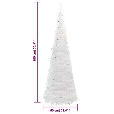 vidaXL Pop-Up-Weihnachtsbaum Künstlich 150 LEDs Weiß 180 cm