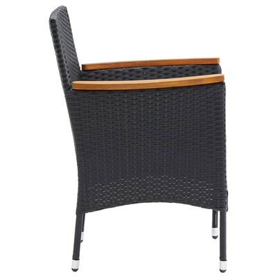 vidaXL Garten-Essstühle 4 Stk. Poly Rattan Schwarz