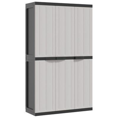 vidaXL Gartenschrank Grau und Schwarz 97x37x165 cm PP