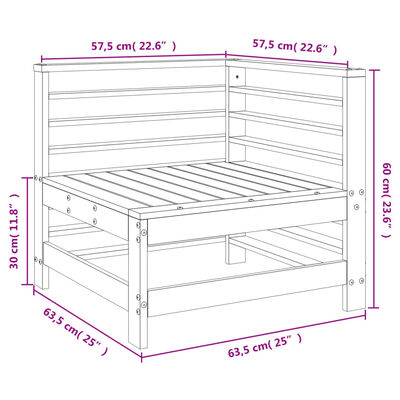 vidaXL Garten-Ecksofa Massivholz Douglasie