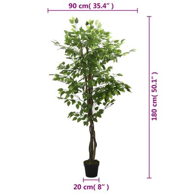 vidaXL Ficusbaum Künstlich 1008 Blätter 180 cm Grün