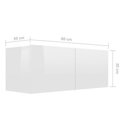 vidaXL 2-tlg. TV-Schrank-Set Hochglanz-Weiß Holzwerkstoff