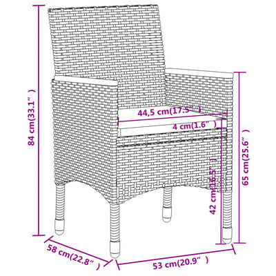 vidaXL 5-tlg. Garten-Lounge-Set Poly Rattan Grau